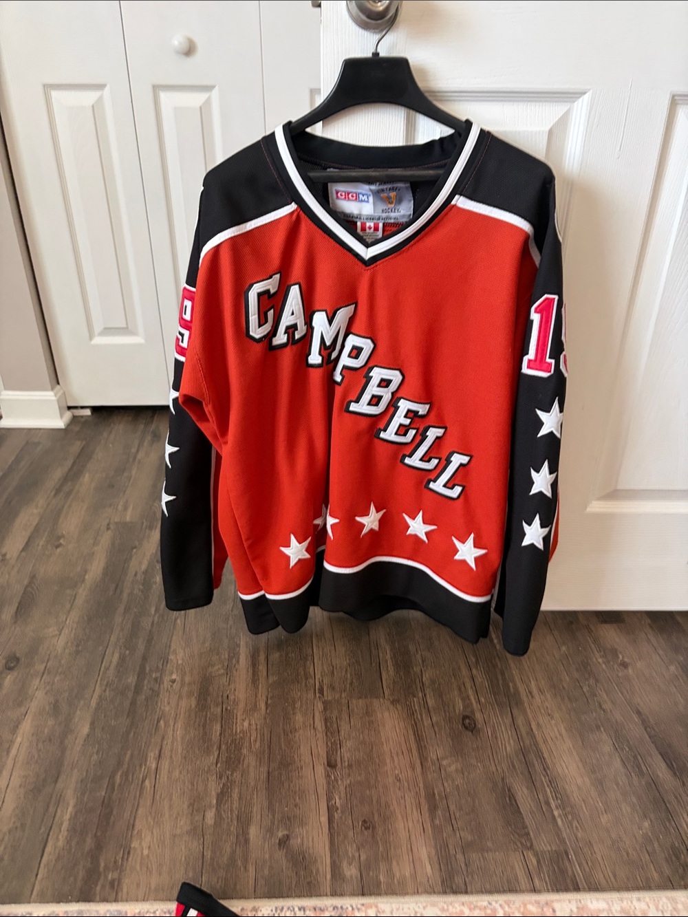 CCM Red and Black Hockey Jersey with White Accents - Yzerman #19